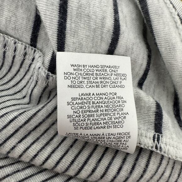 Cabi 3806 Pivot Tee Womens Small Gray Black Striped Boxy Stretch Oversized - Picture 14 of 16